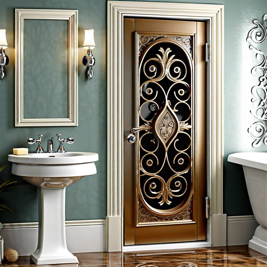 decorative metal scrollwork bifold doors