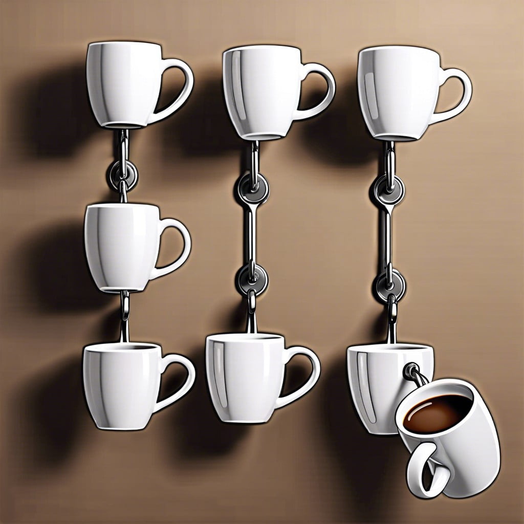 display coffee mugs on hooks
