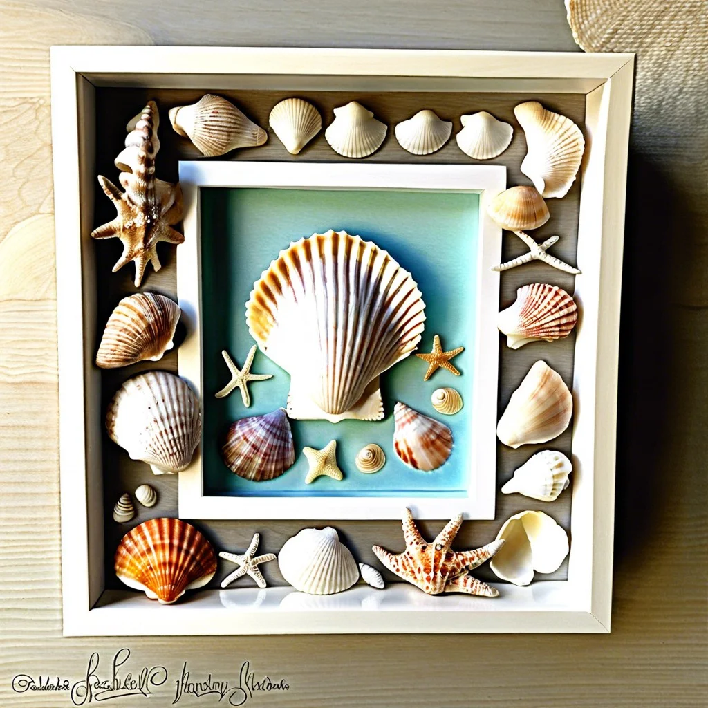 display of seashells with accompanying sea poems