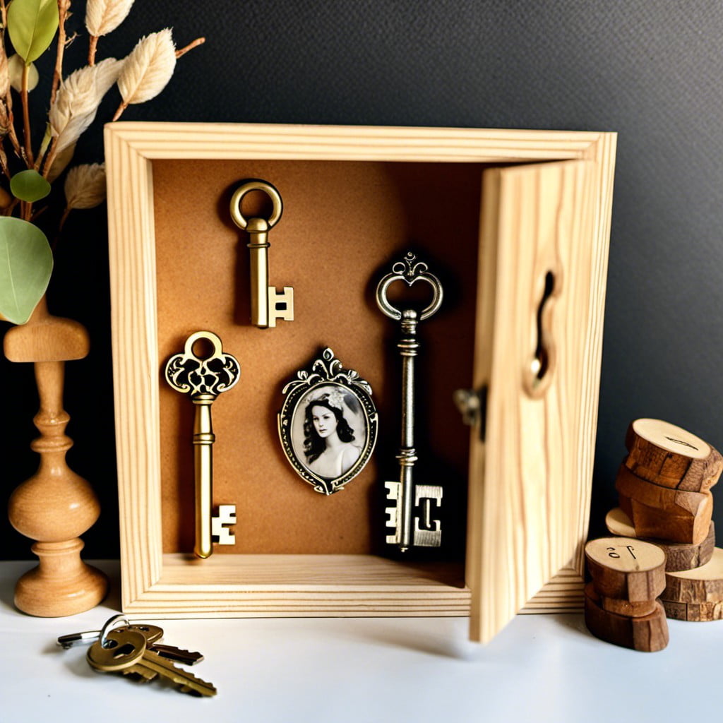 diy key shadow box with detailed woodwork