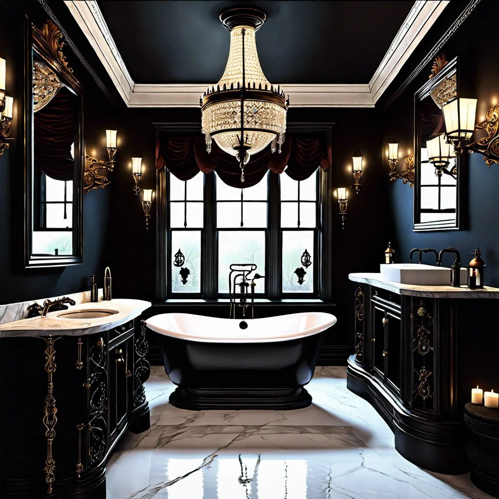 dramatic chandeliers or lantern lights