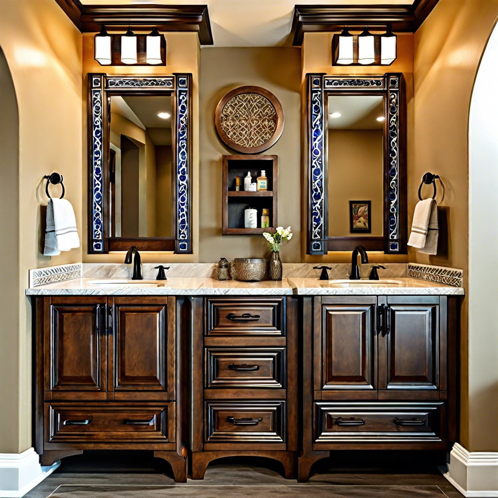 dual sink vanity with shared storage