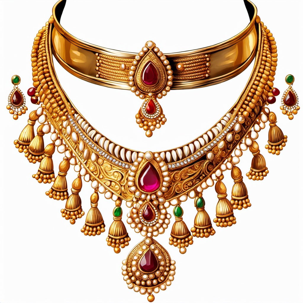 elaborate rajasthani gold collar necklace