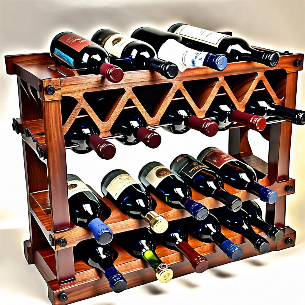 engine block wine rack with glass holder