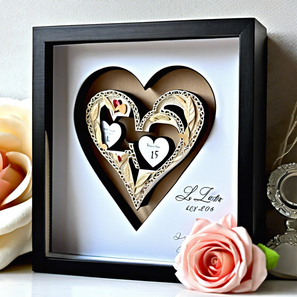 first anniversary love letters shadow box