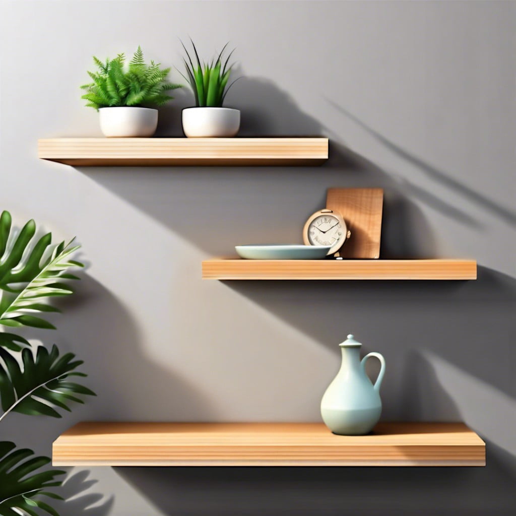 floating shelves with shadow effect