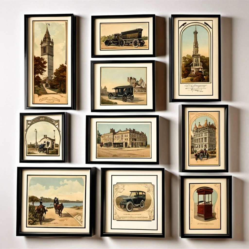 framed vintage postcard collection