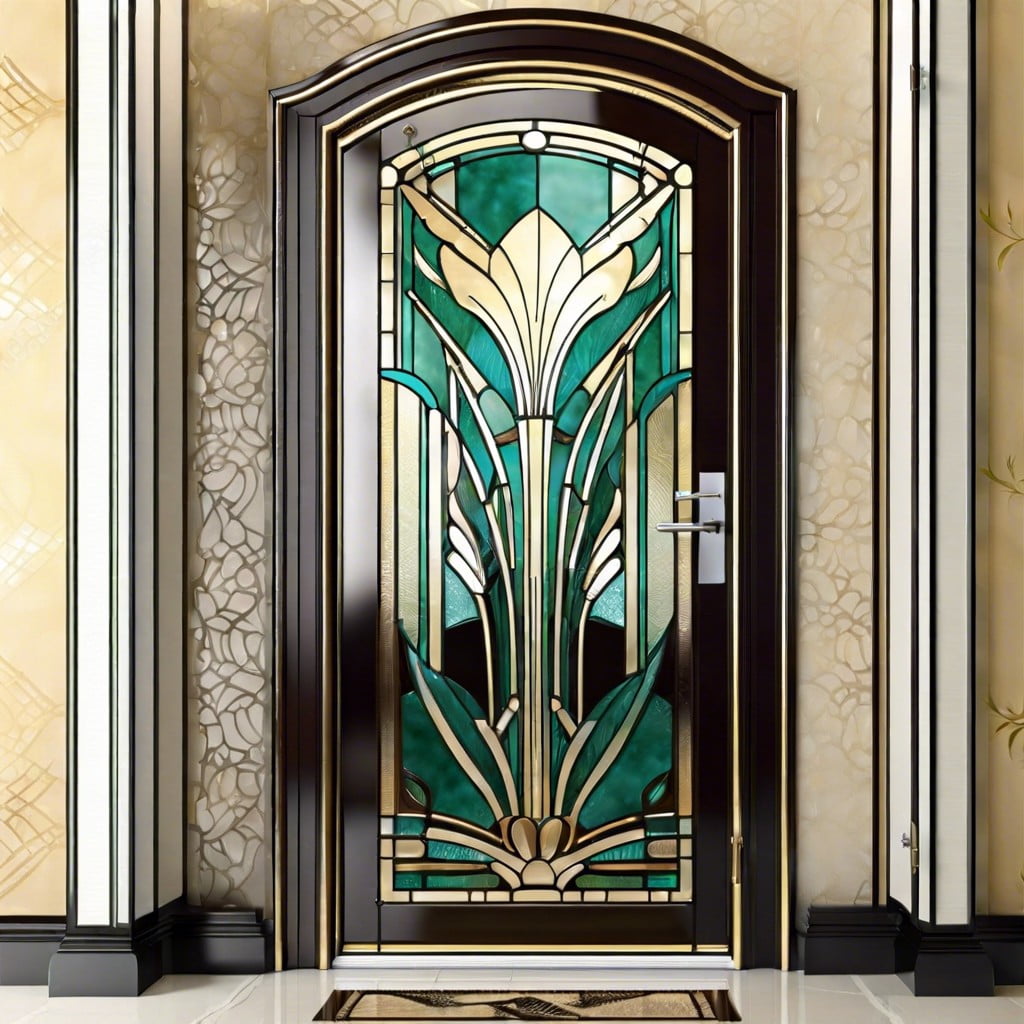 glass doors with art deco design