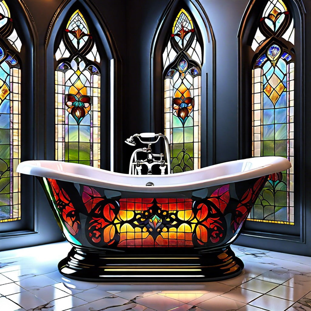 glass tub with a stained glass effect