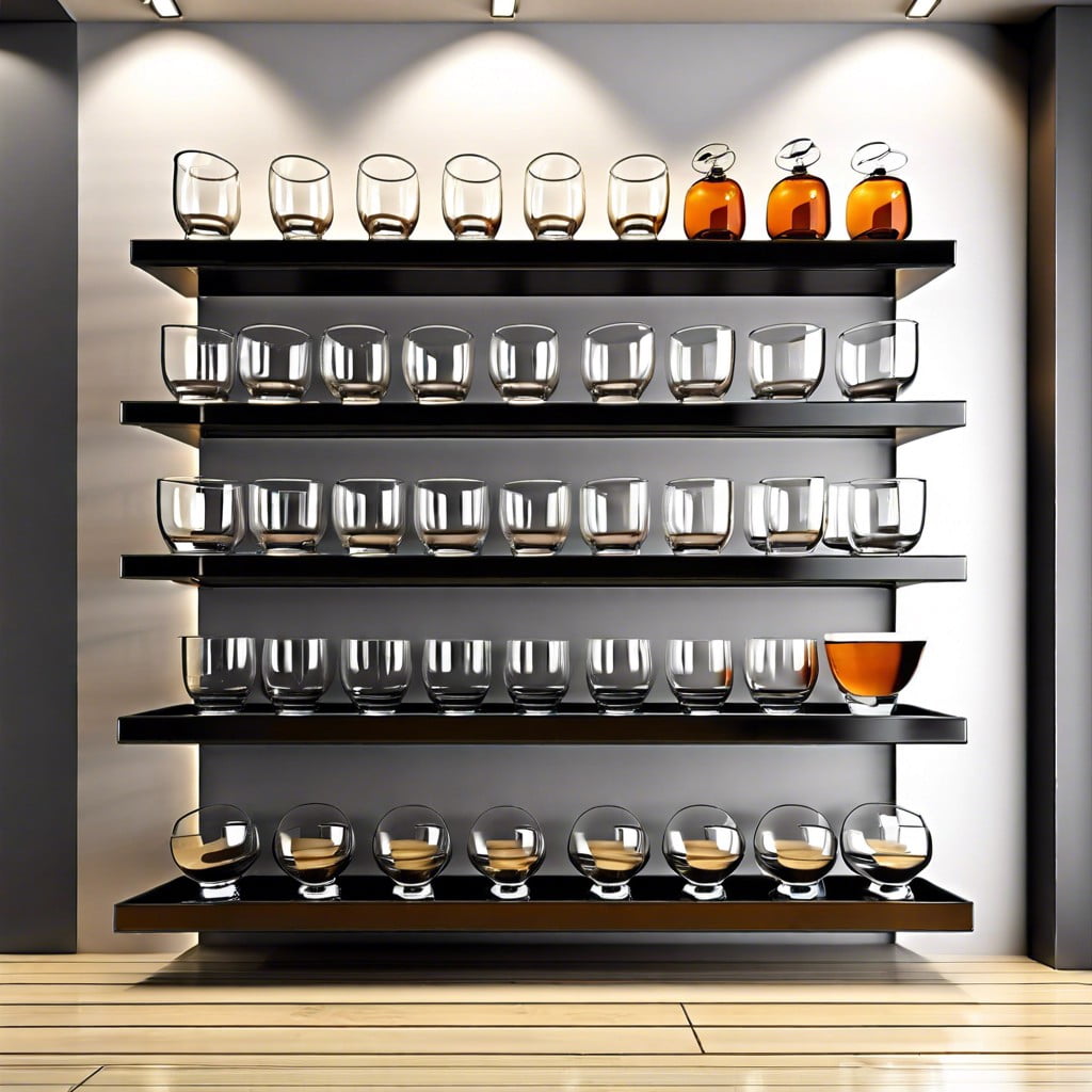 glassware wall mounted racks