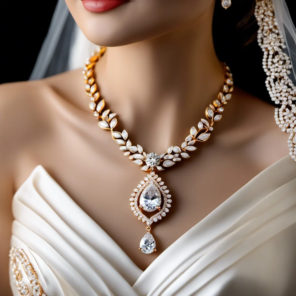 gold necklace with diamond pendant