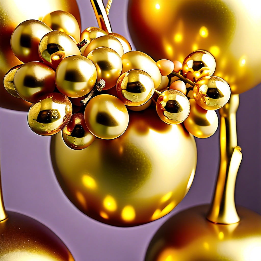 gold painted grape cluster ornament