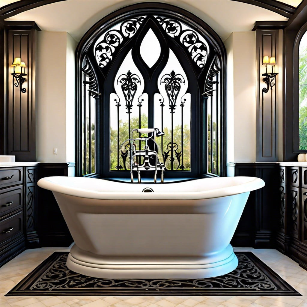 gothic ironwork tub surround