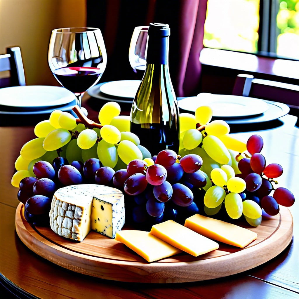 grape amp cheese platter centerpiece for a wine tasting