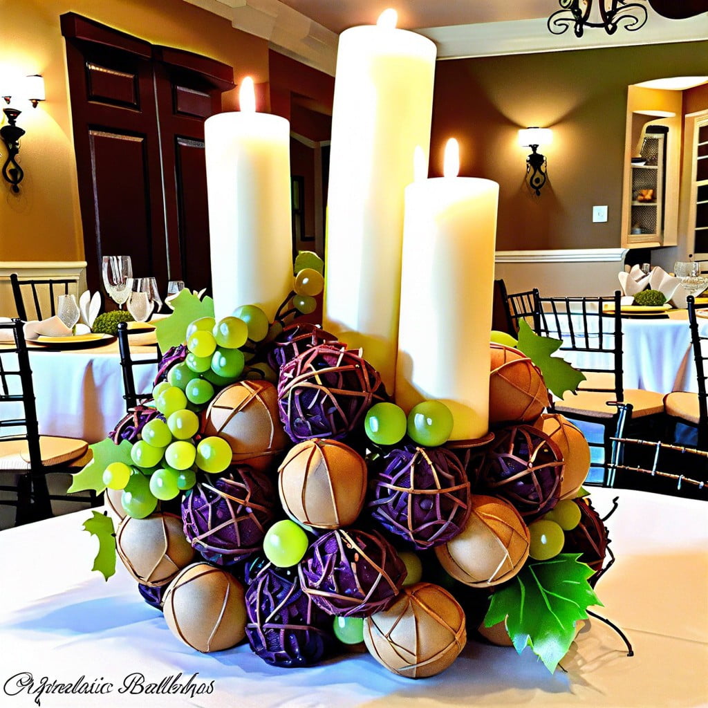 grapevine balls centerpiece