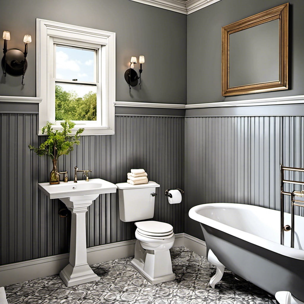 gray painted wainscoting