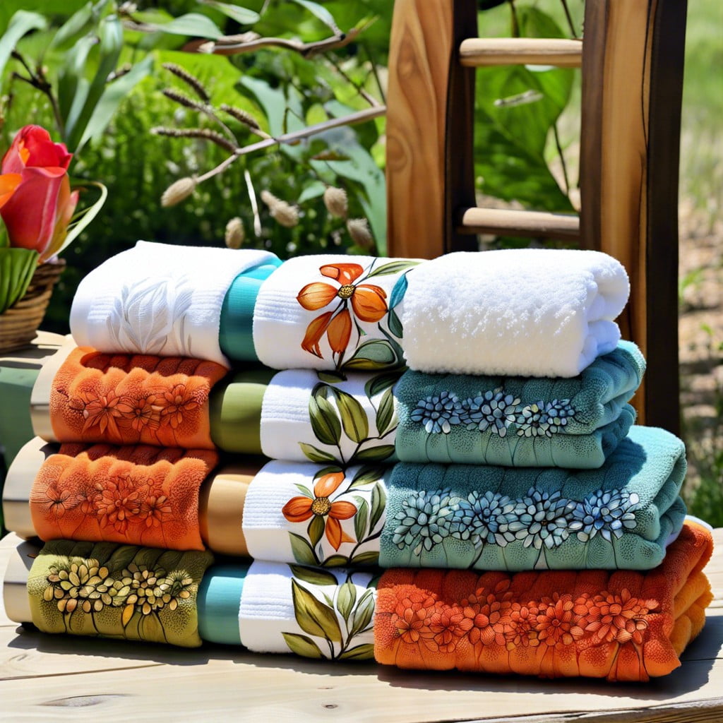 hand painted artisan hand towels