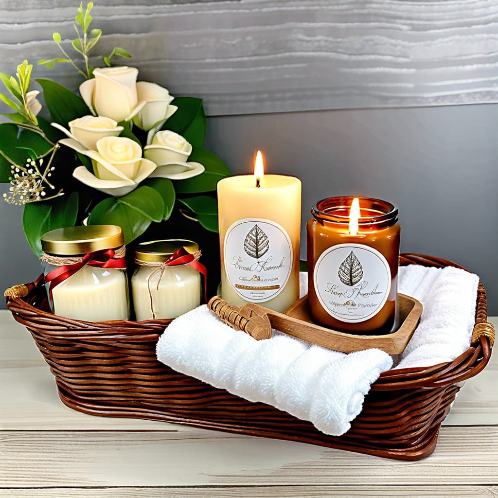 hand towel amp candle gift basket