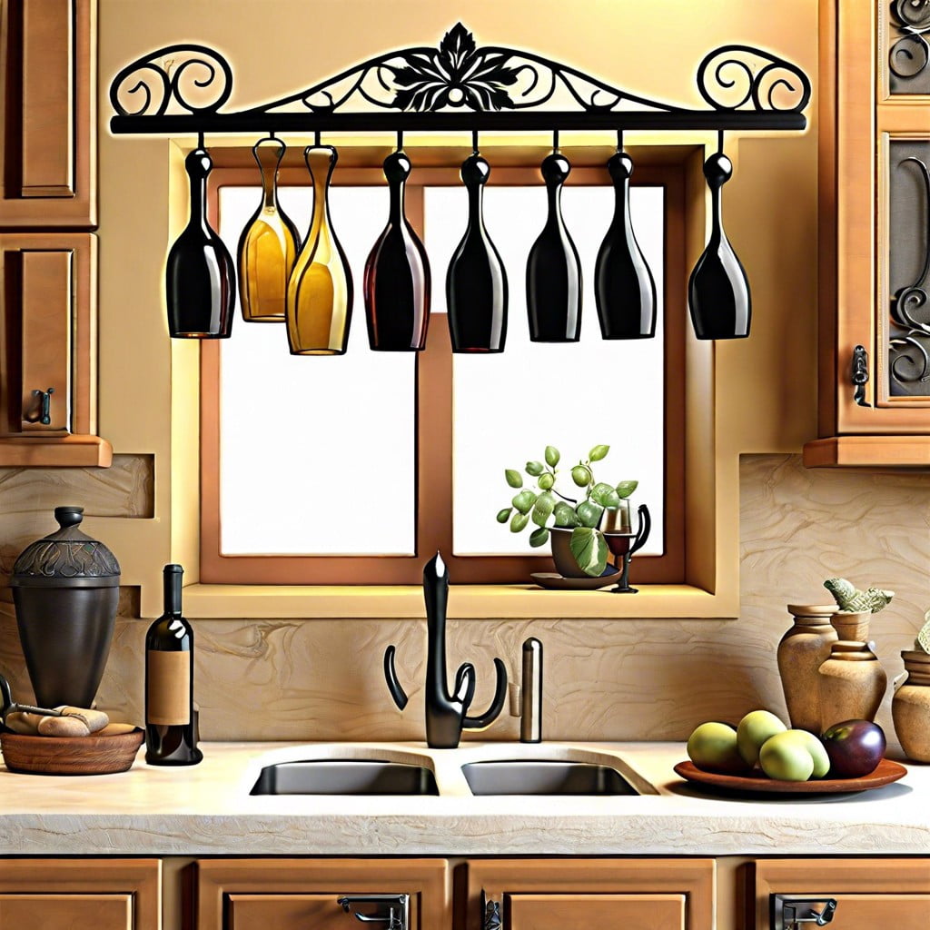 hanging wine glasses rack