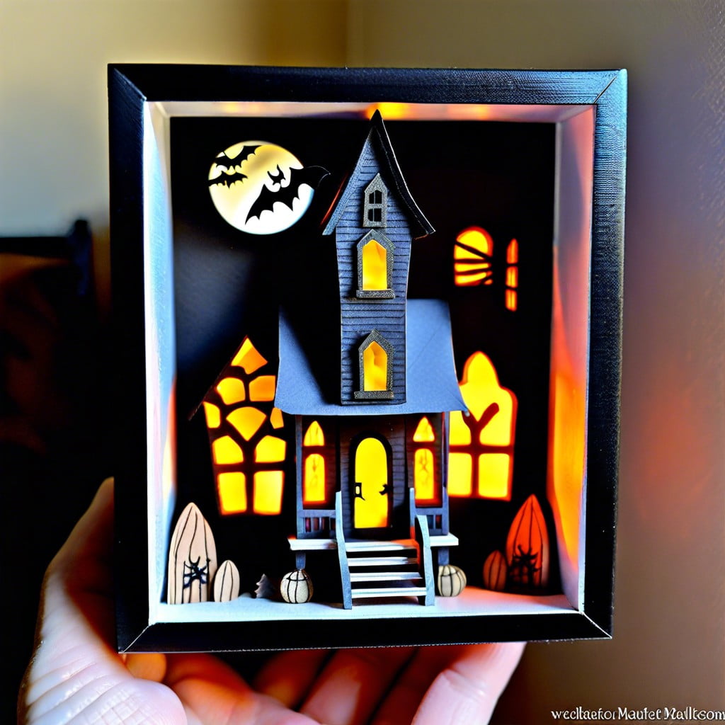 haunted house shadow box