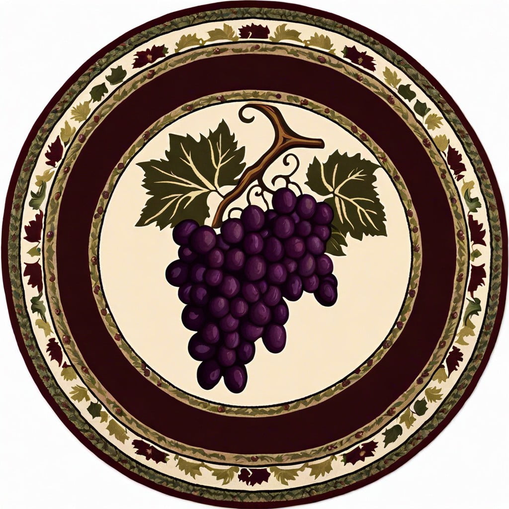 heirloom grape cluster round rug