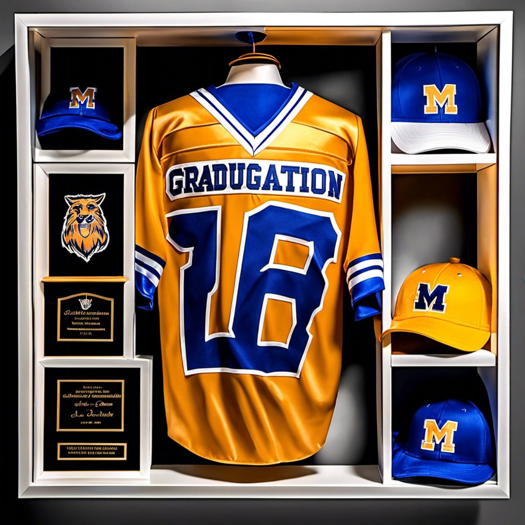 high school jersey with graduation cap