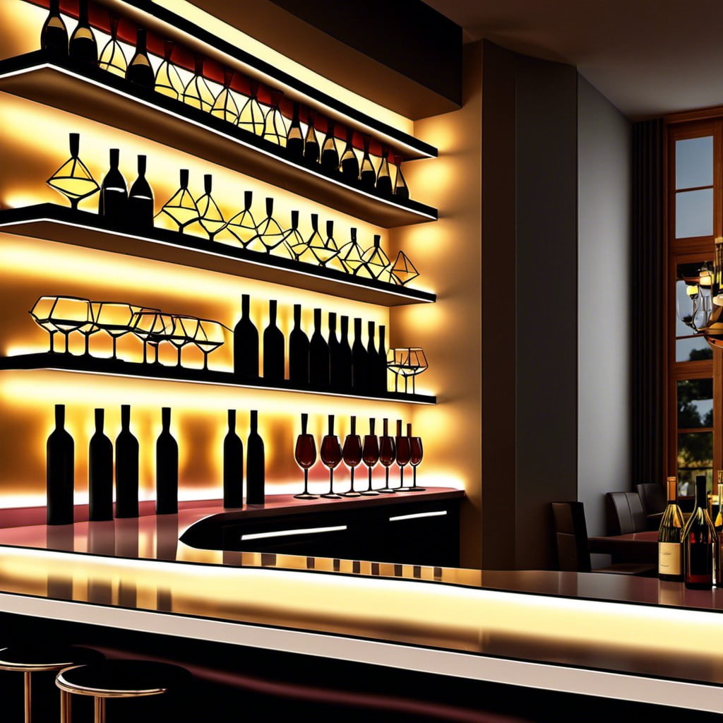 illuminated bar shelves