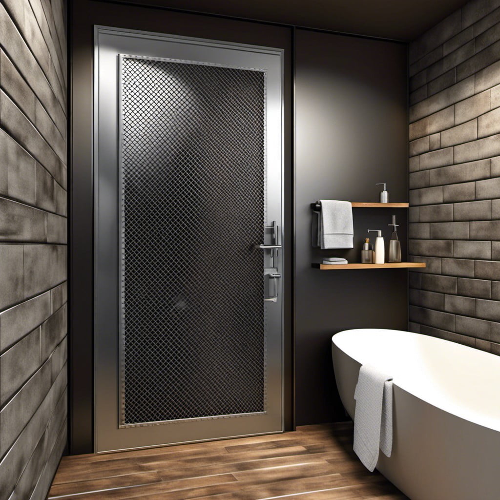 industrial style metal mesh door