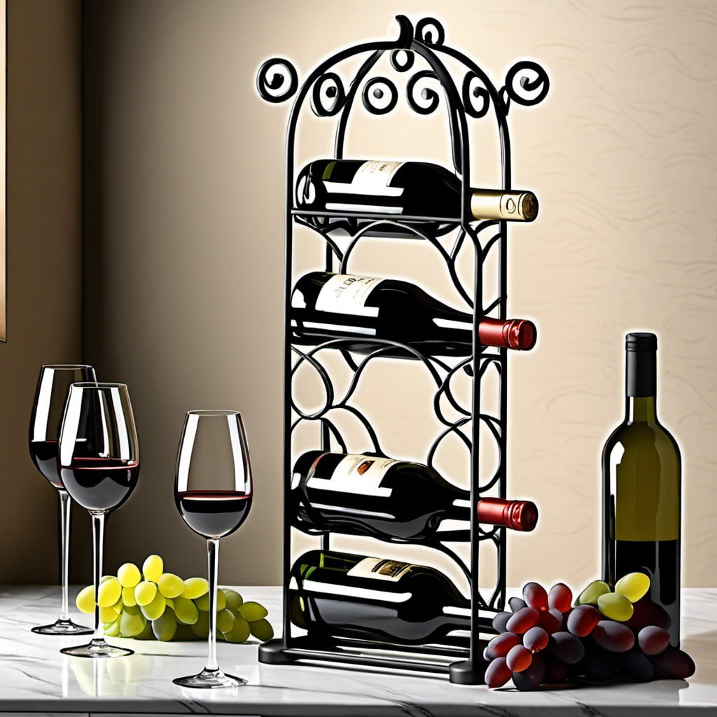 iron wine rack tower