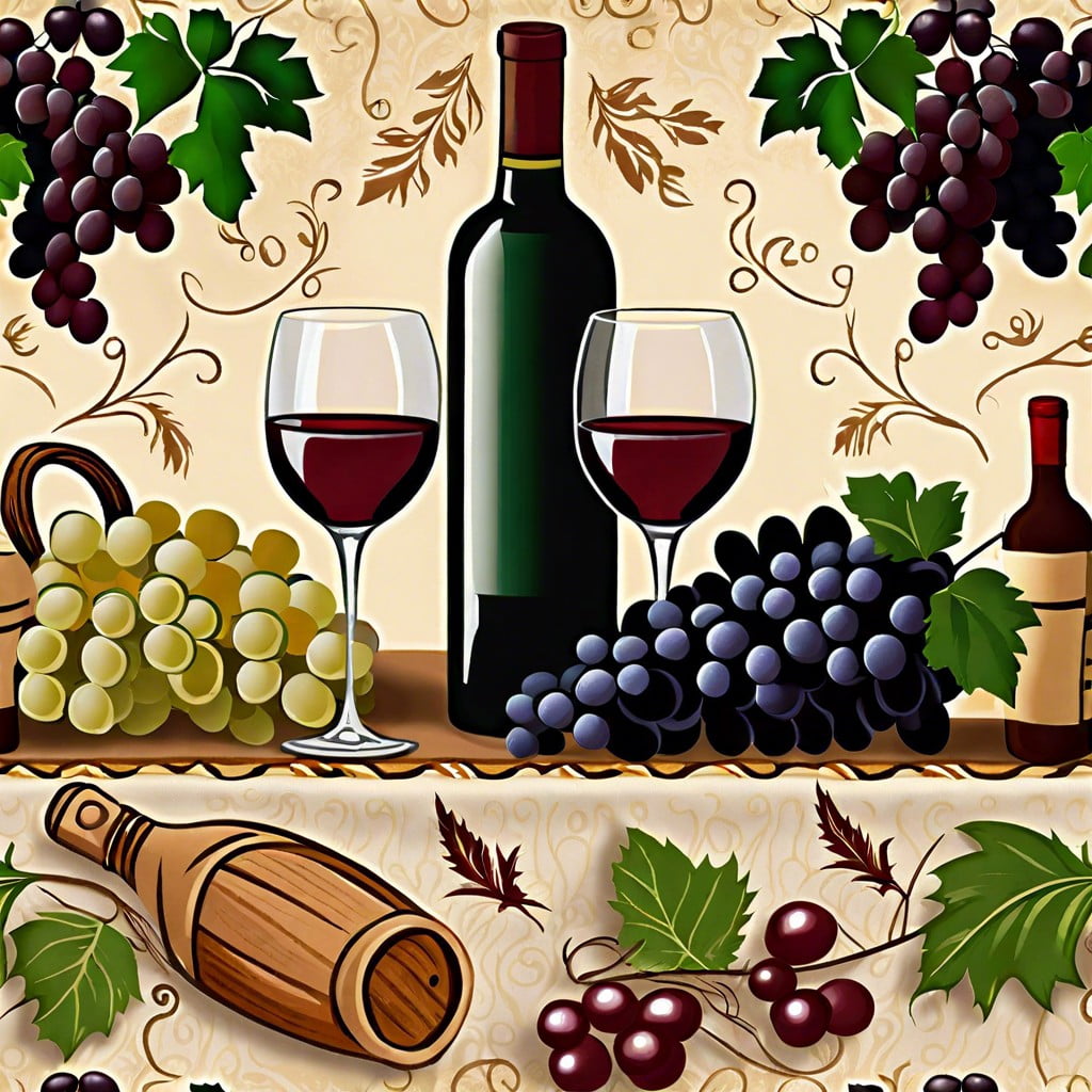 italian wine themed tablecloth
