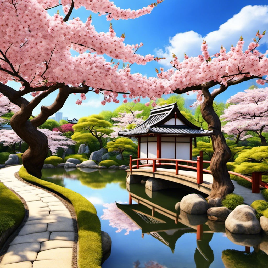 japanese garden in sakura season