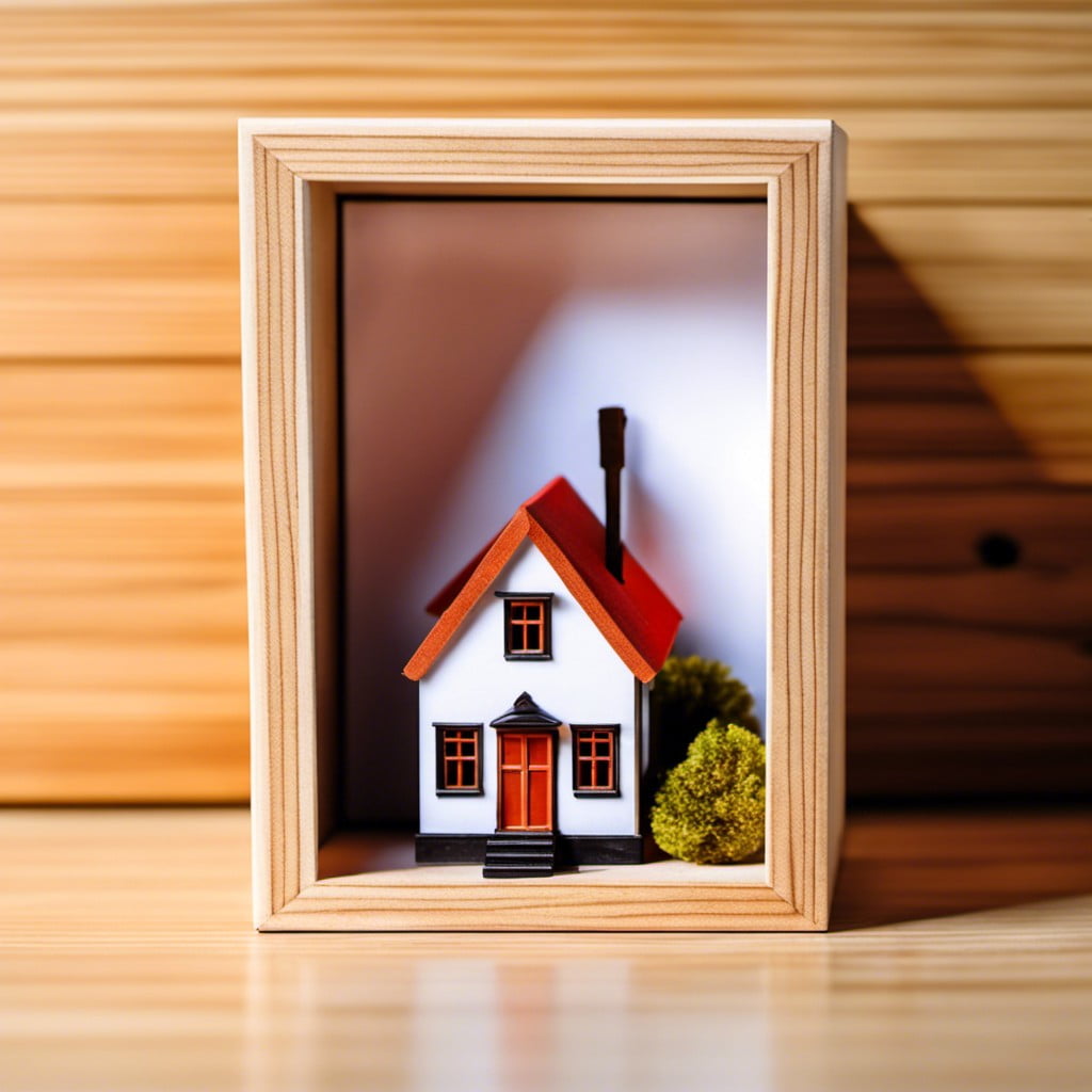 key shadow box with miniature home model
