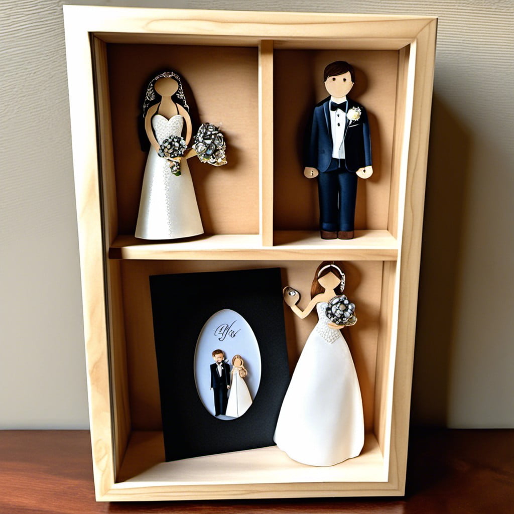 key shadow box with wedding photo