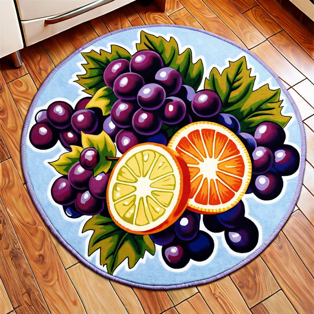 kids friendly grape fruit rug