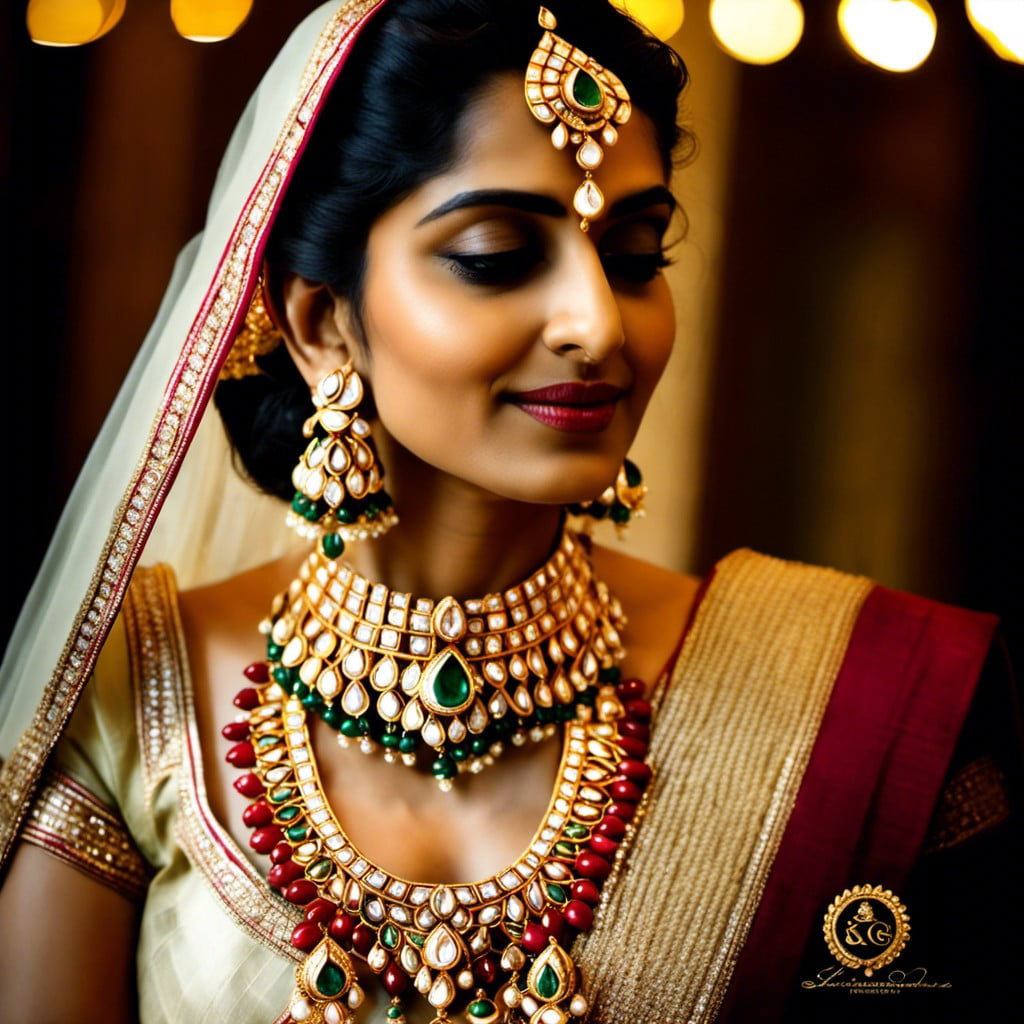 kundan gold necklace with matching earrings