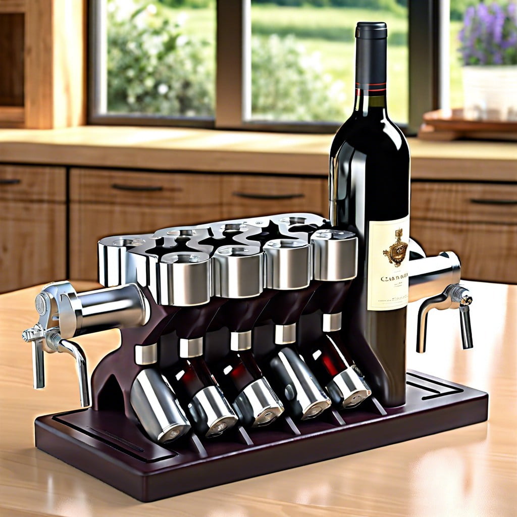 light weight compact engine block wine stand