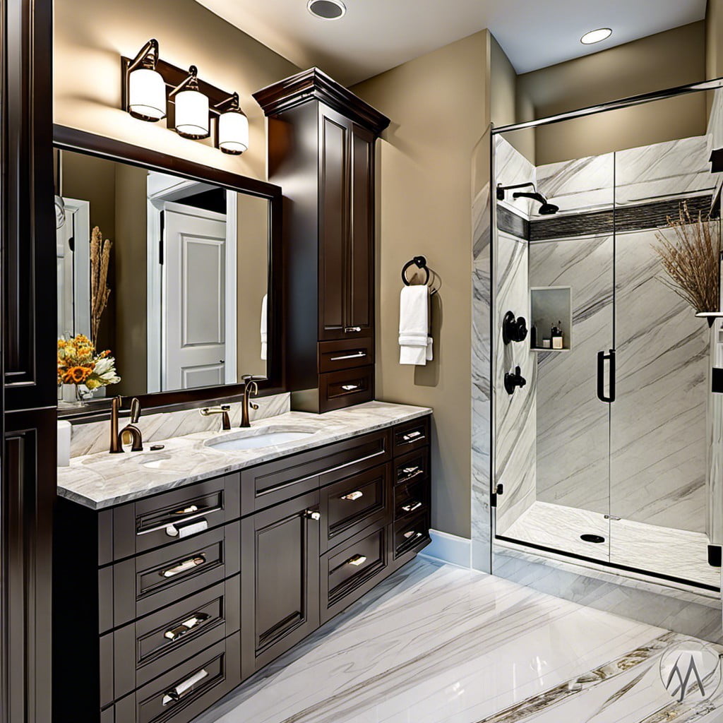 marble top vanity with undermount sinks