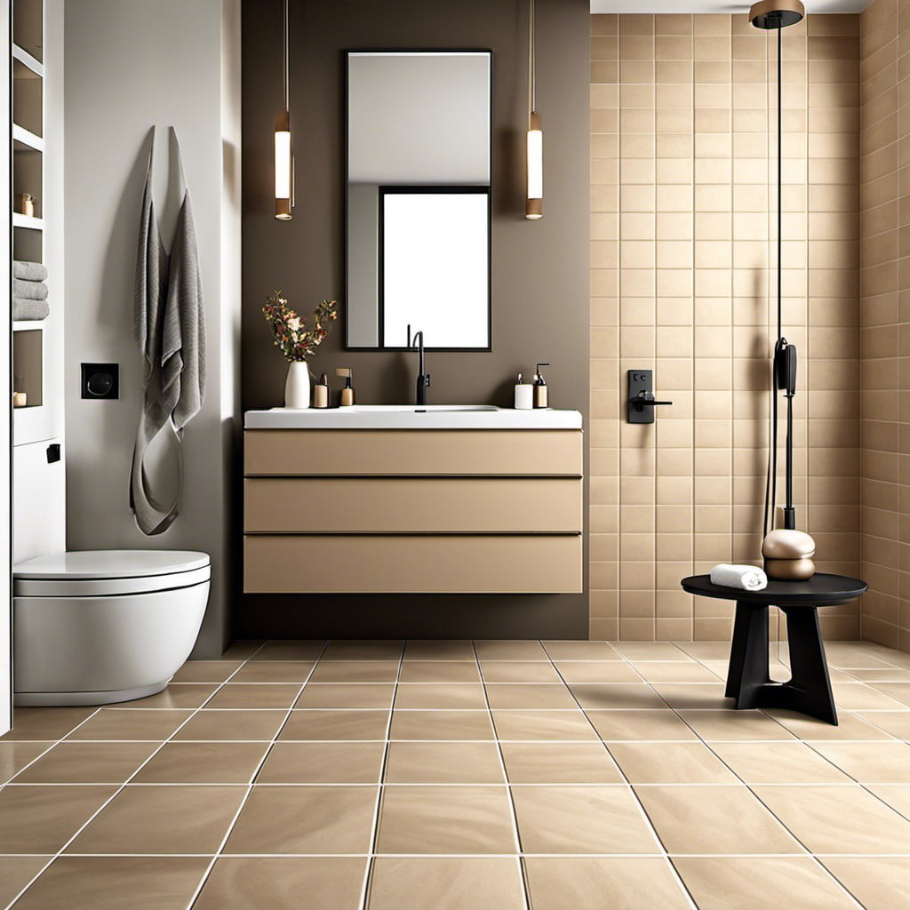 matte tan tile flooring