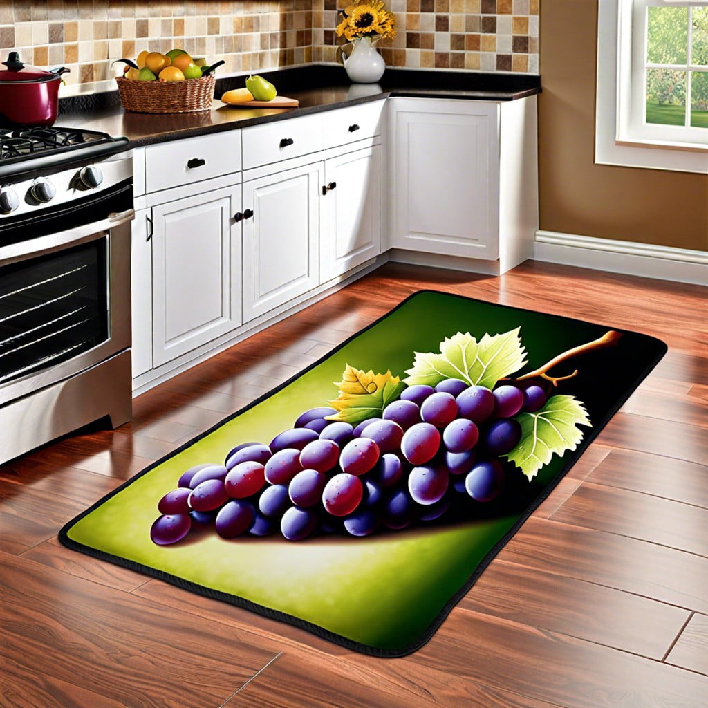 memory foam mat with grape prints