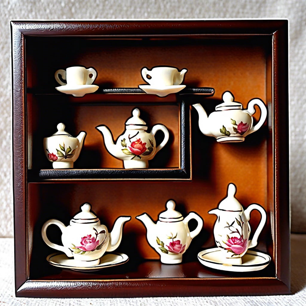 mini tea set display