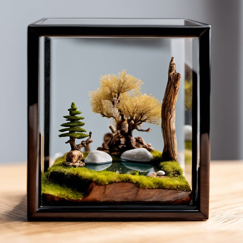miniature artwork display in the box frame