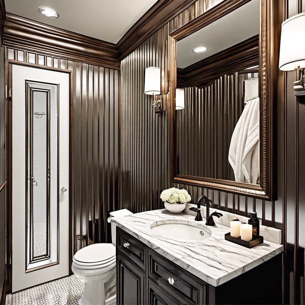 mirrored wainscoting for expansiveness