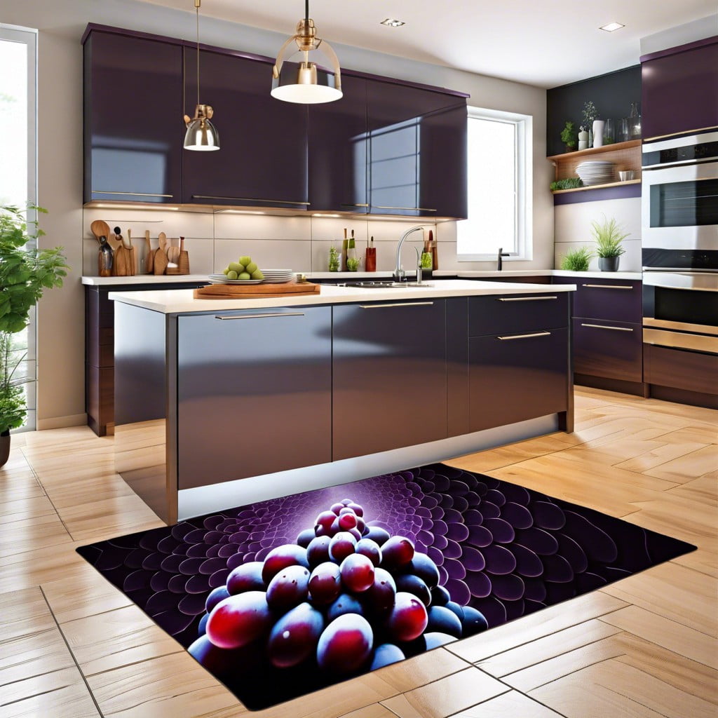 modern style rug featuring abstract grape patterns