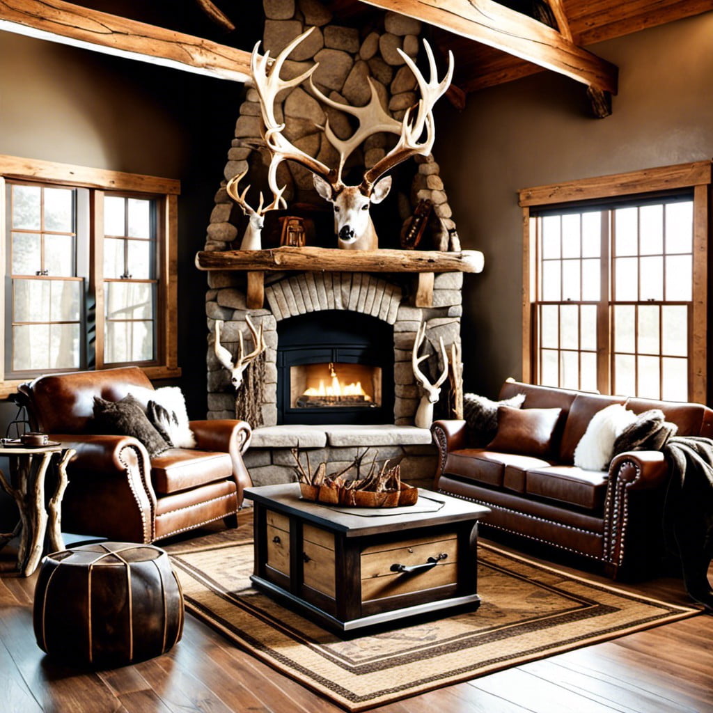 mounted deer antlers