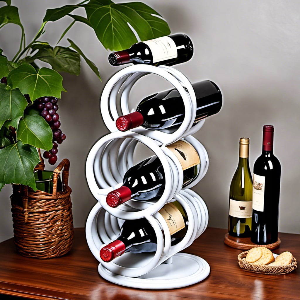 multi level circular pvc pipe wine stand