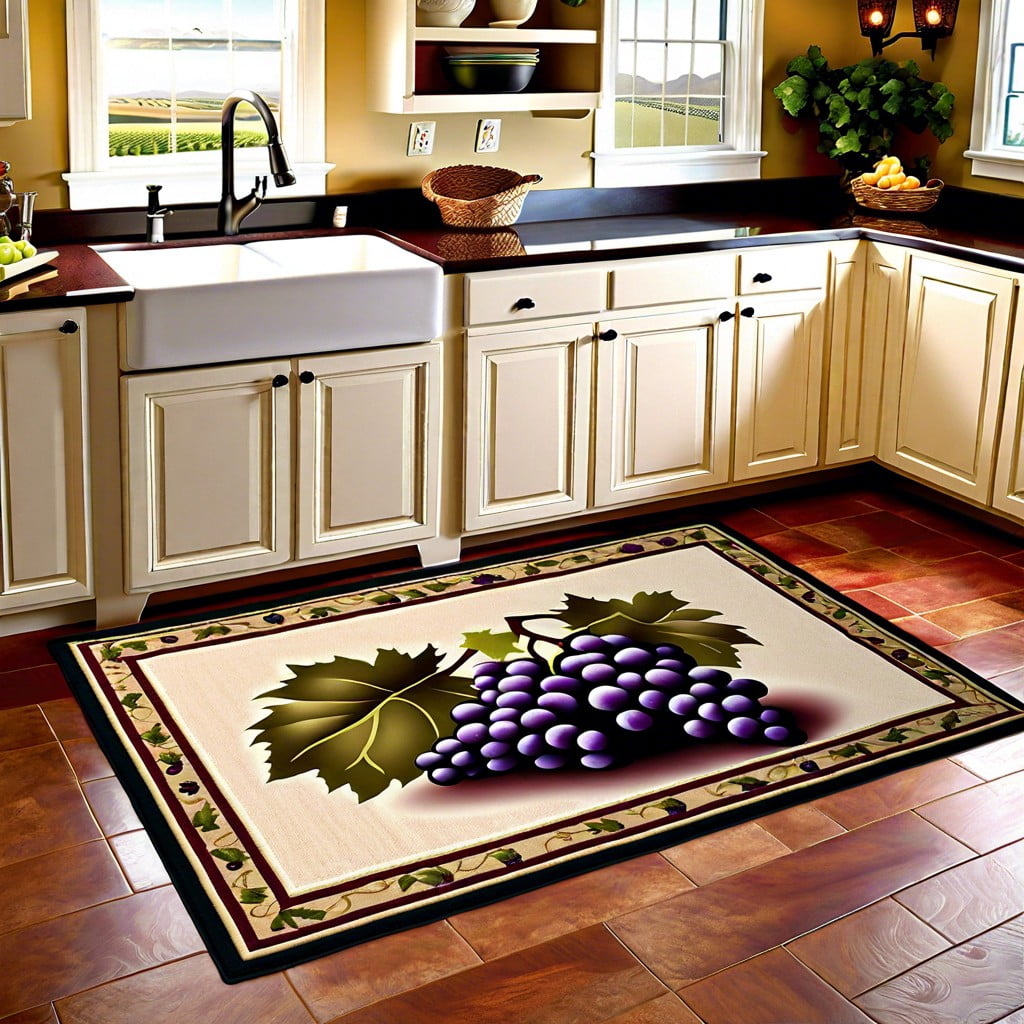 napa valley themed kitchen rug