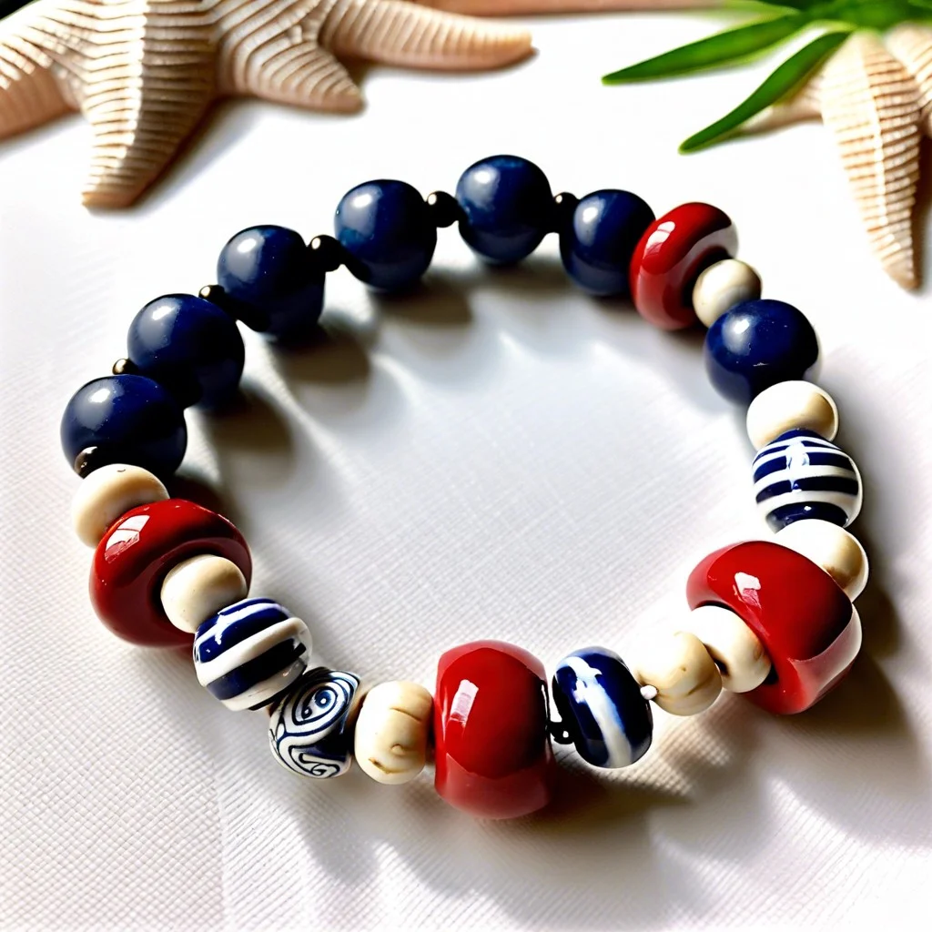 nautical motif clay beads bracelet