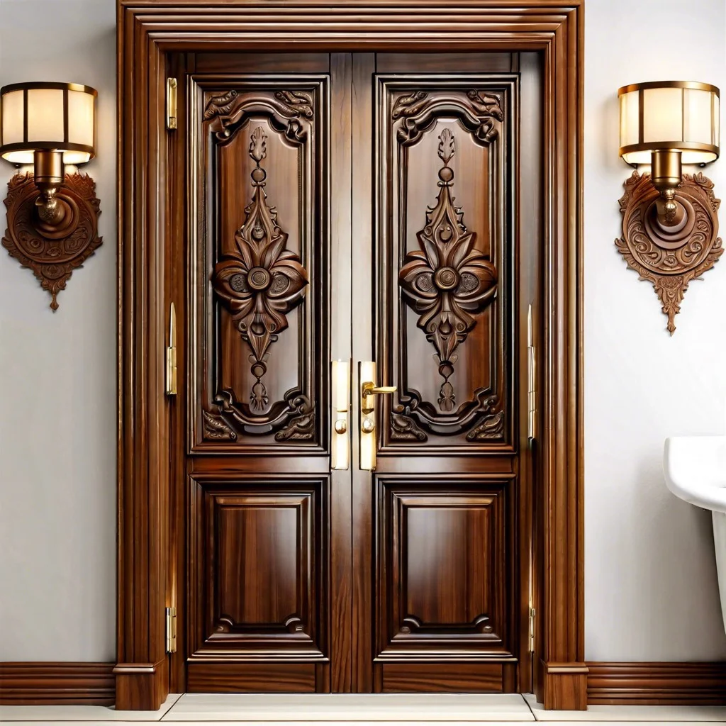 ornate carvings on wooden doors