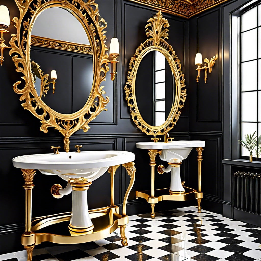 ornate gilded mirrors