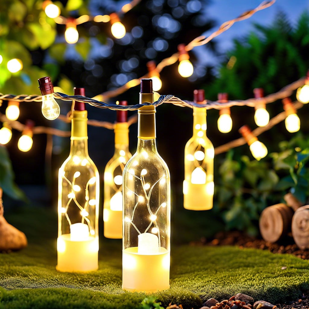 outdoor wine bottle string lights